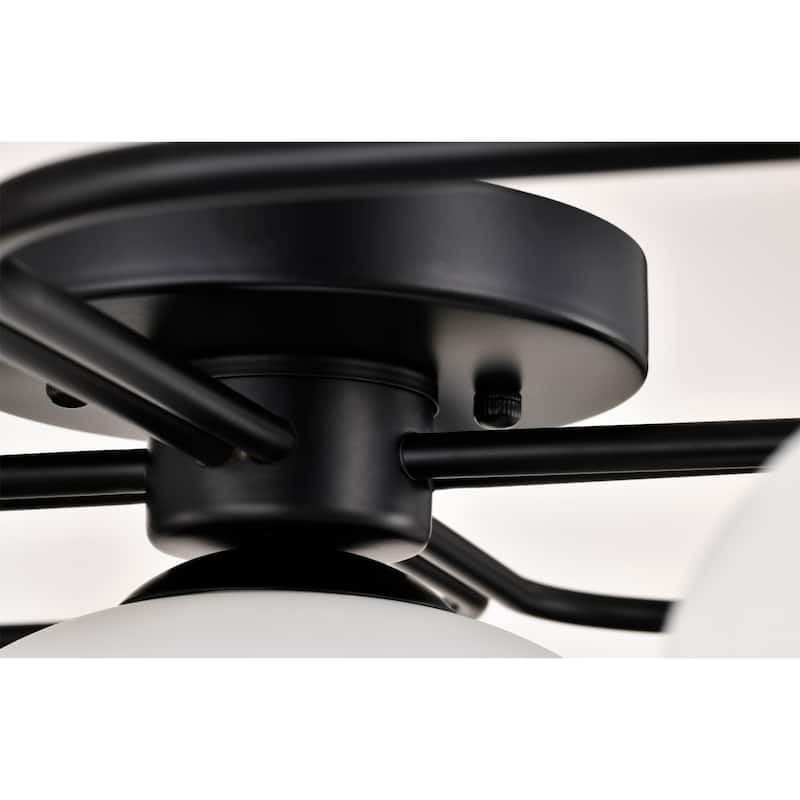 Camris 5-Light Matte Black Chandelier Frosted Glass Shades