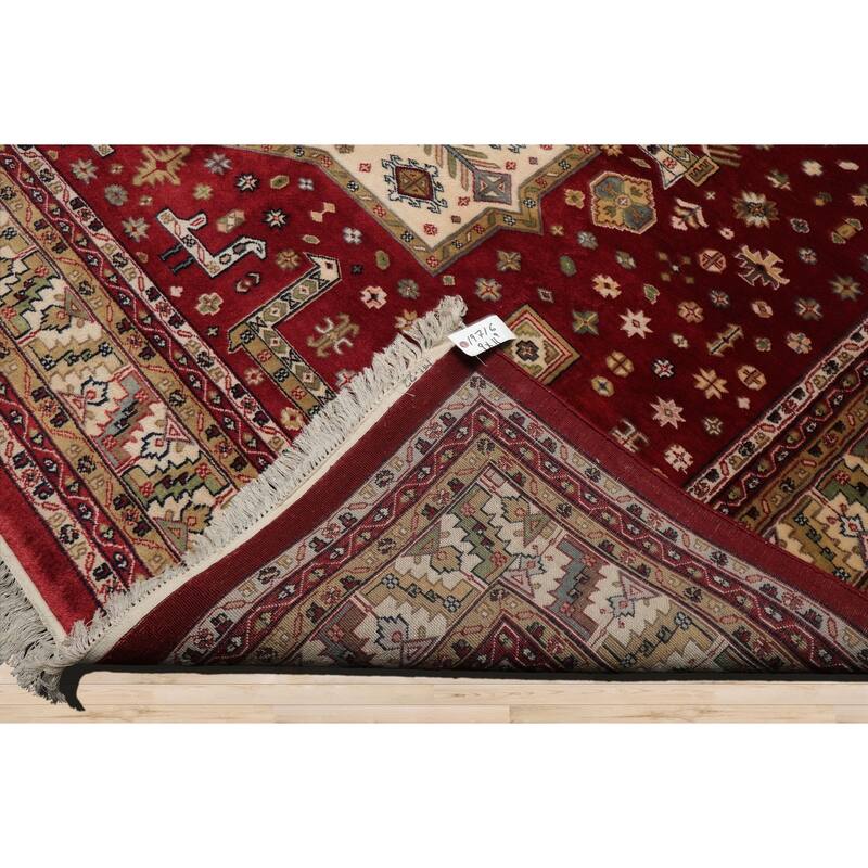 9x11'9'' Hand Knotted New Zewland Wool Burgundy Silky Sheen Area Rug - 9' x 11' 9''
