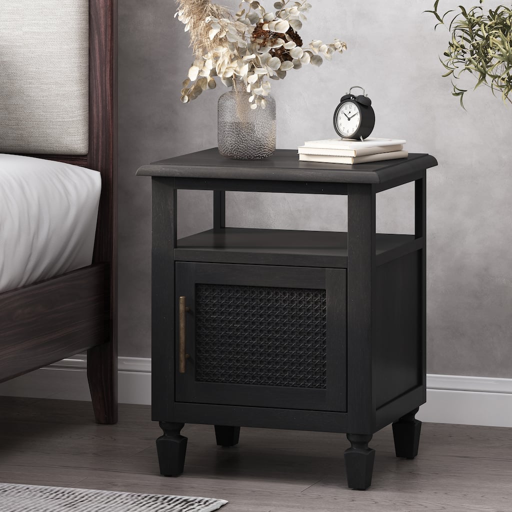 Acacia Wood Nightstand Bedside Cabinet Small Side Table