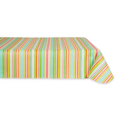Spring Stripe Vinyl Tablecloth