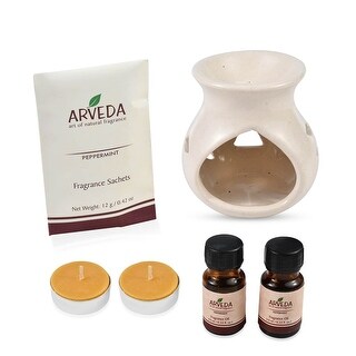 Ceramic Diffuser Pot with 2 Stress Relief Oil Bottle 12 Fragrance ...