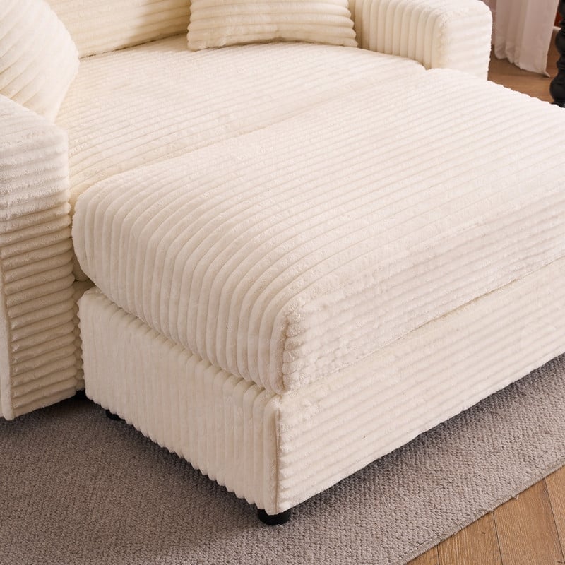 56.30" Single Sofa Chair, Independent Ottoman