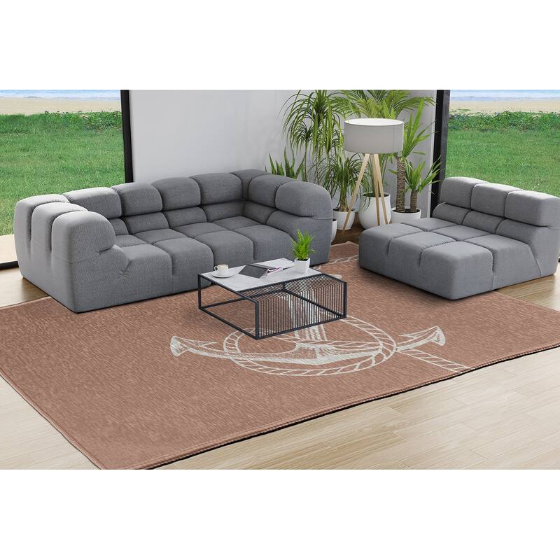 Anchored Nautical Chenille Rug