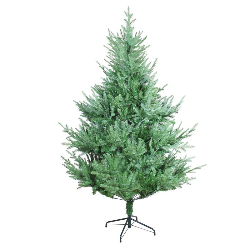 6ft Curved Christmas Tree - 72-Inch Green Christmas Tree Featuring An Irregular Shape, Dense Branches - Green