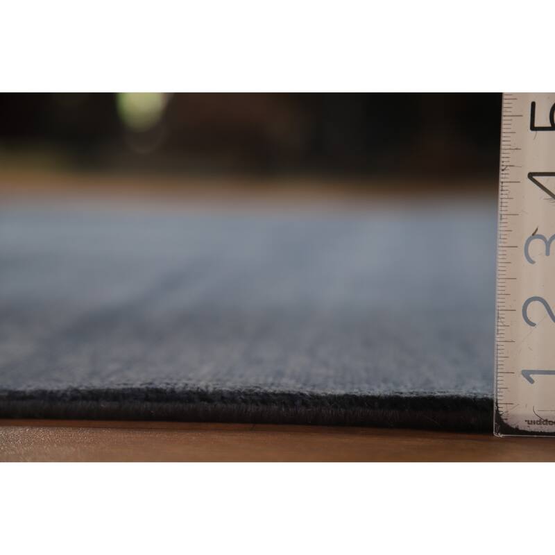 Hand Knotted Oriental 100% Wool Carpet Modern Solid Navy Blue & Blues Gabbeh Area Rug - 12' 0'' X 9' 5''