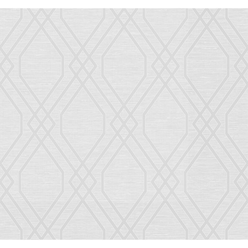 Seabrook Designs String Diamond Unpasted Wallpaper - 27 in. W x 27 ft. L - 27 in. W x 27 ft. L - Metallic Pearl