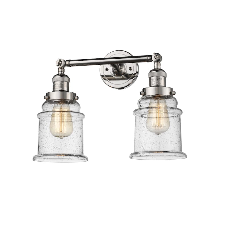 Innovations Lighting Canton 2 Light 17" Wide Bathroom Vanity Light - Polished Nickel / Seedy