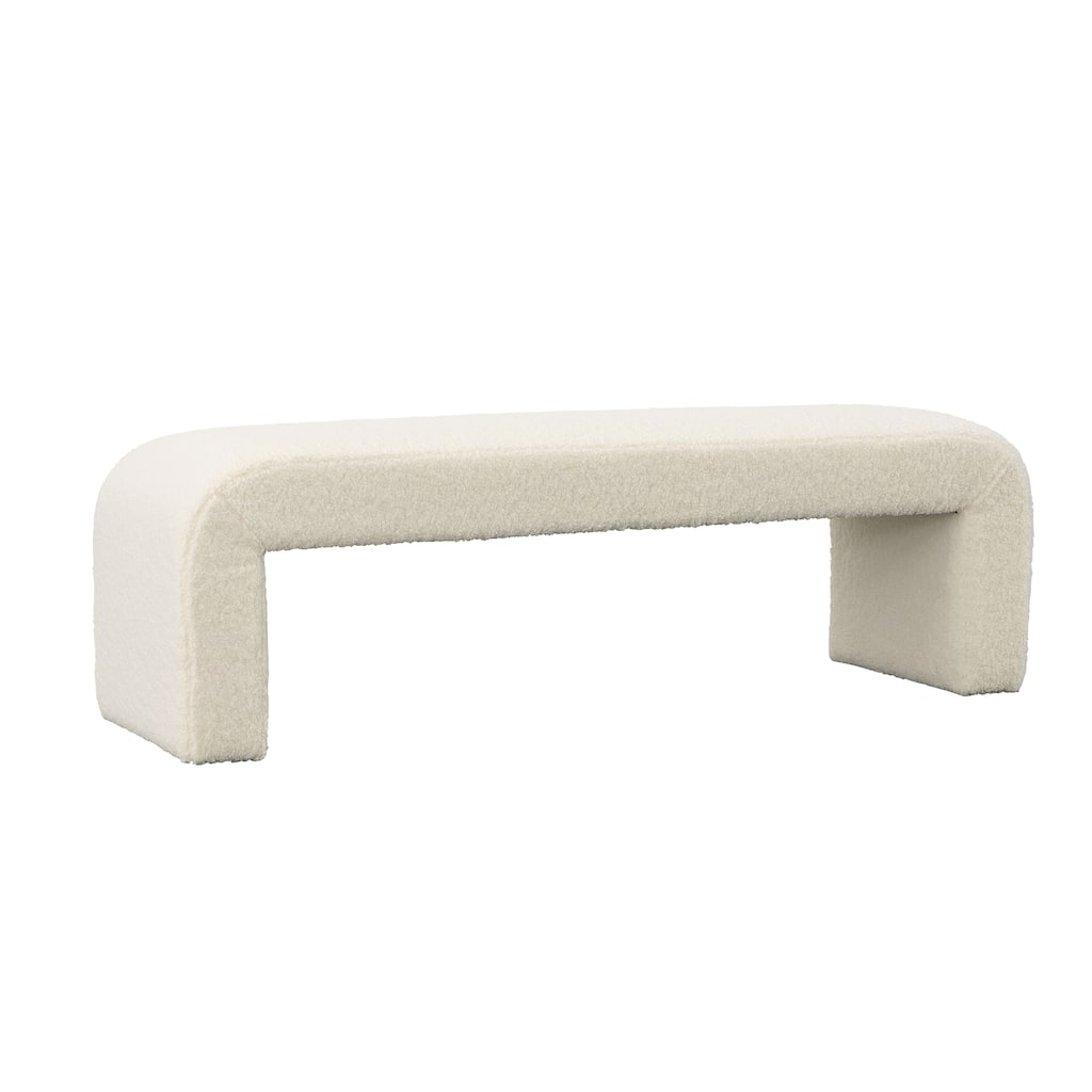 Kilburn Faux Sheepskin Bench, Cream