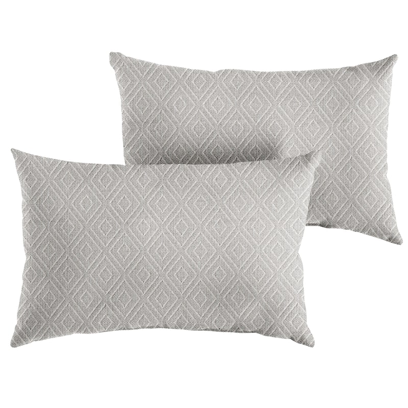 Sunbrella Textured Indoor/Outdoor Knife Edge Pillow (Set of 2) - 16 in H x 26 in W x 6 in D - Retain Oyster