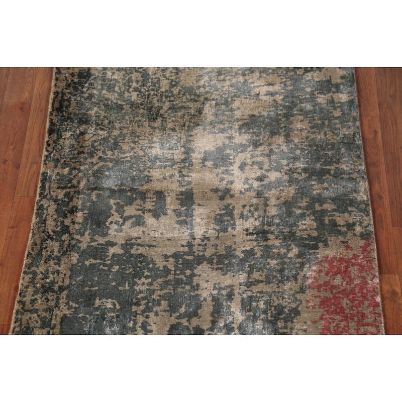 Abstract Contemporary Foyer Rug Hand-Knotted Wool Carpet - 3'0"x 6'5"