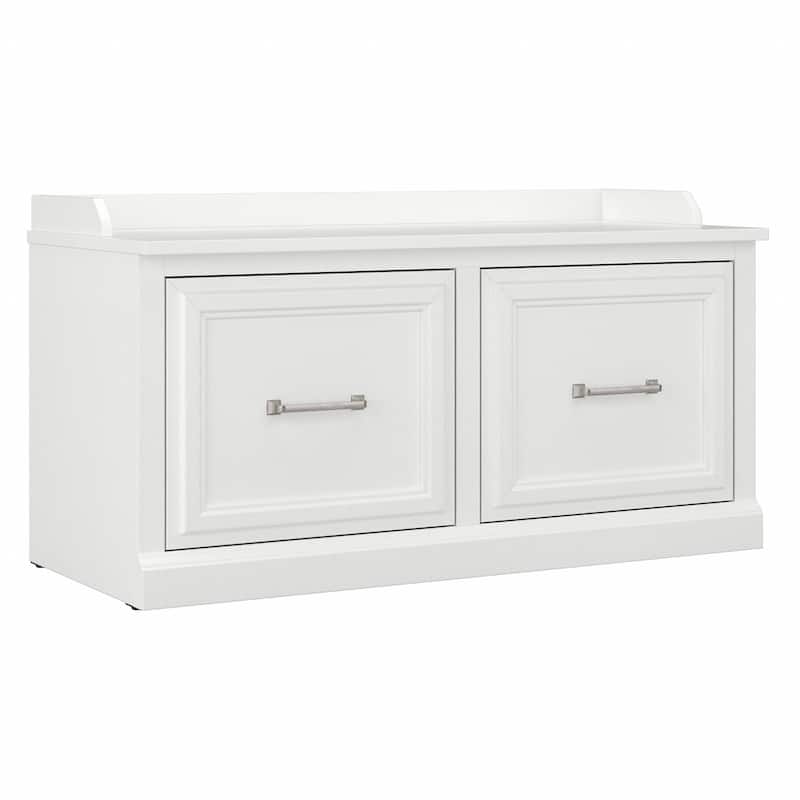 Woodland 40W Shoe Storage Bench with Doors by Bush Furniture