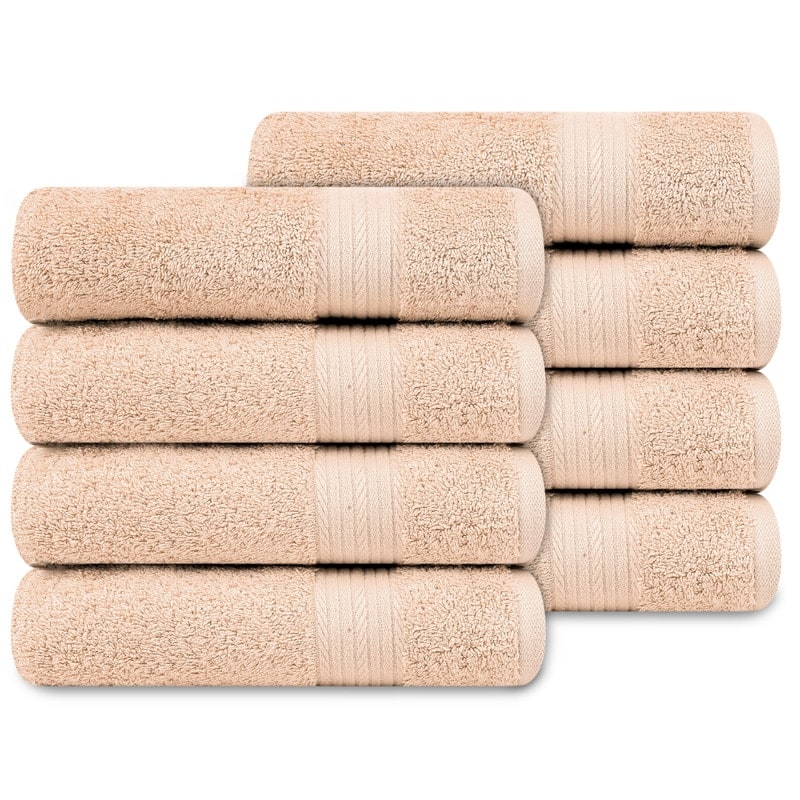 Hand Towels for Bathroom 18x28 Inch 600 GSM by Ample Decor - 8 Pcs