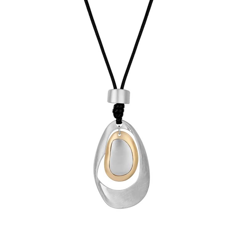 Victoria Townsend Silver Plated Large Oval Pendant Necklace