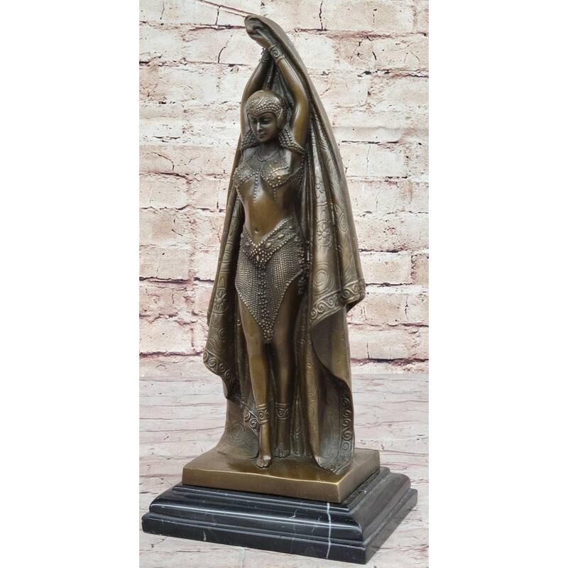Art Deco Russian Dancer Bronze Statue Demetre Chiparus Sculpture Marble 14 Inches X 6 Inches