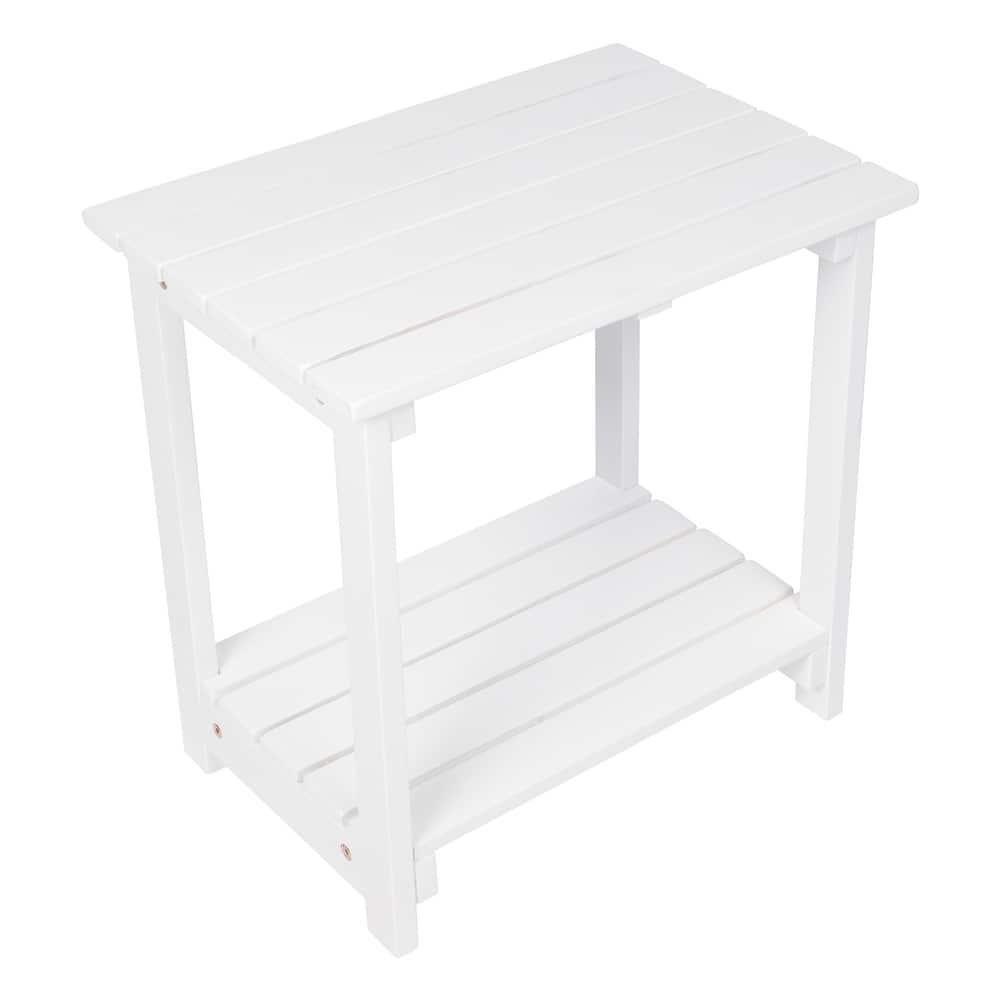 Hampshire 2-Tier Solid Acacia Wood Rectangular Outdoor Side Table