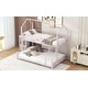 preview thumbnail 10 of 34, Contemporary Design Twin over Full Metal House Bunk Bed, Safety and Convenience, Stability and Durability, Space-saving, Pink