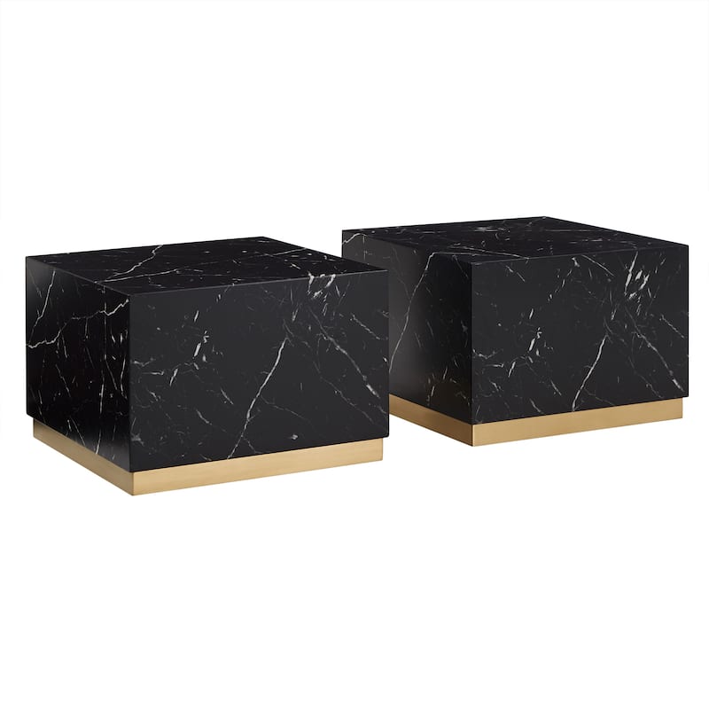 Darcy Faux Marble Coffee Table with Casters by iNSPIRE Q Bold