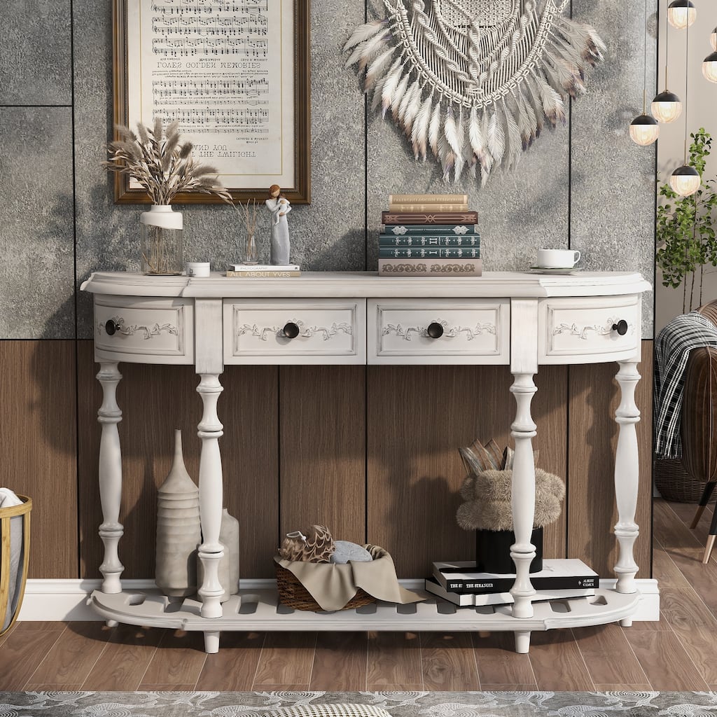 Modern and Contemporary Curved Console Table Sofa Table Entryway Table