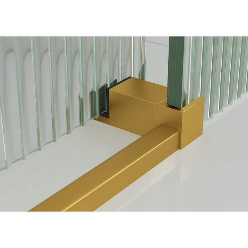 Galaxy 60 in. x 60 in. Fully Frameless Fluted Glass Sliding Bathtub Doors - Righthand
