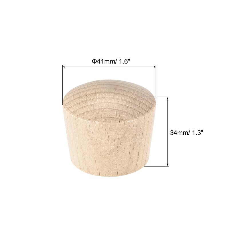Universal Pot Lid Knob,Wooden Replacement Knob 41x34mm for Pan Pot Cover 4pcs - Silver Tone - Silver Tone