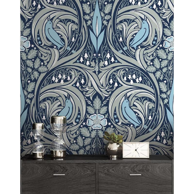 NextWall Bird Ogee Peel and Stick Wallpaper