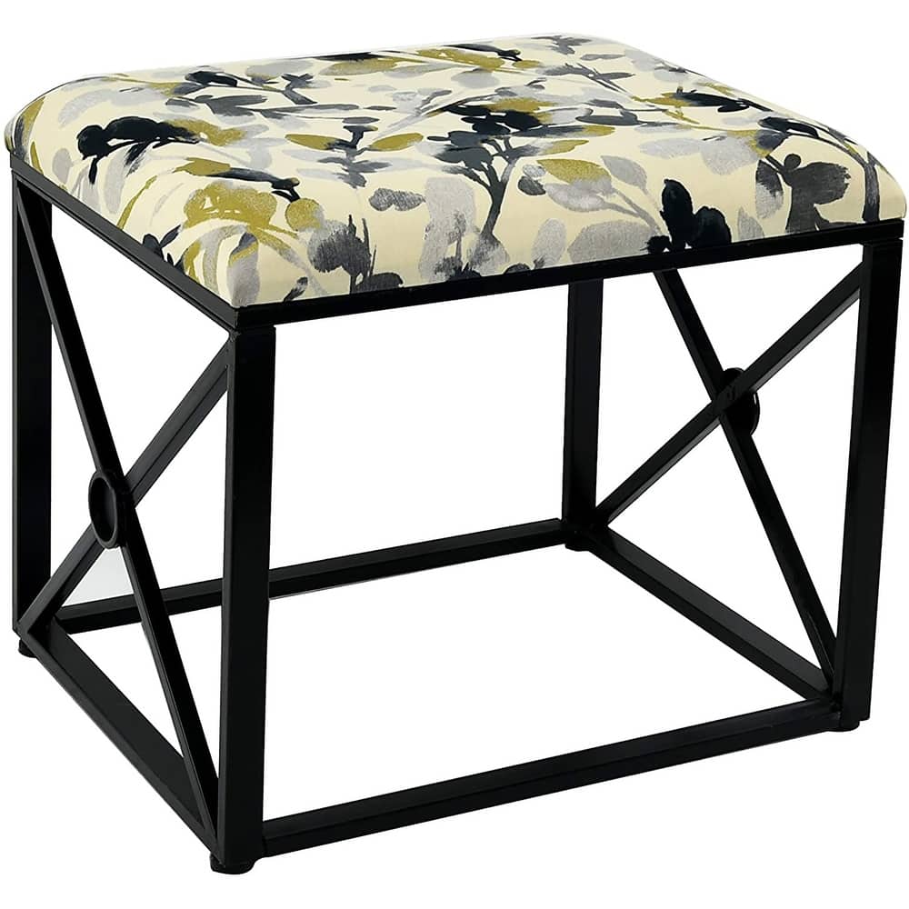 Modern Fabric Upholstered Ottoman with Foam Padding, 22" Wide