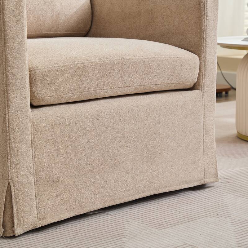 29.92" Chenille Swivel Accent Chair with Removable Cushion