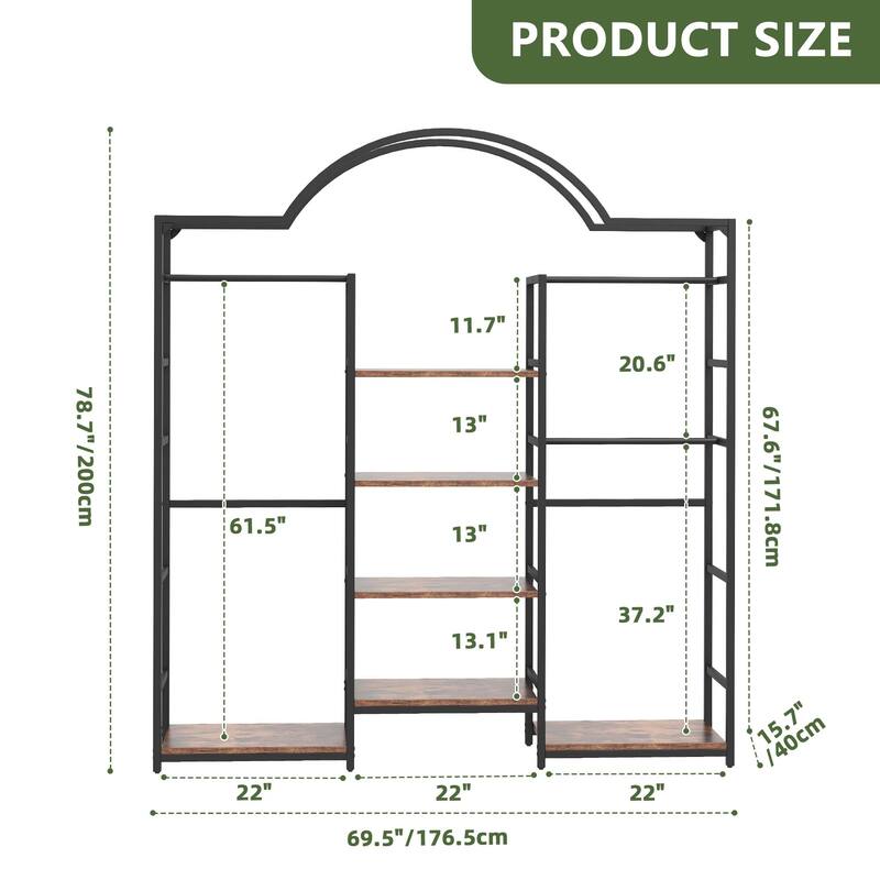 Moasis Heavy Duty Clothes Rack With Storage Shelves Closet Organizer System