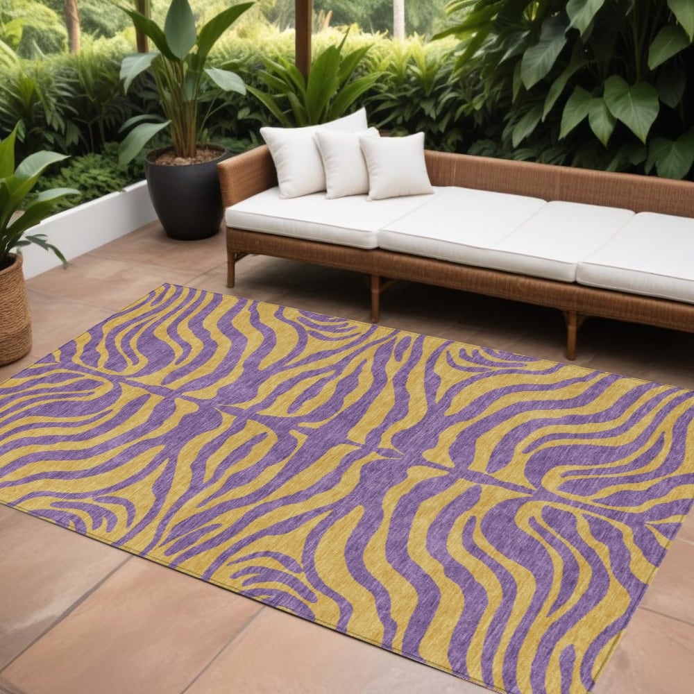 HomeRoots Animal Print Transitional Rectangle Outdoor Rug