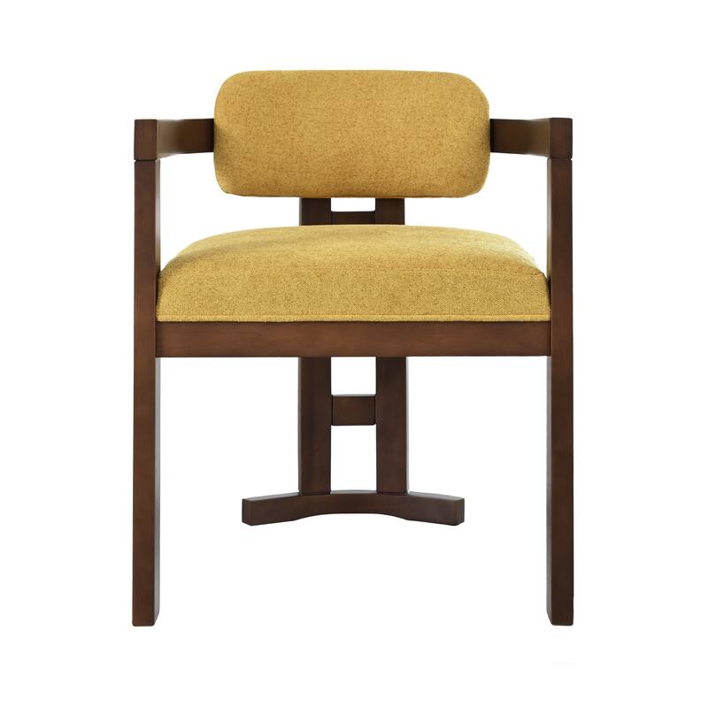 Modern Set of 2 Dining Chairs with Armrests Cushioned Backrest, Solid Wood Frame for Dining Room Living Room and Café