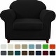 preview thumbnail 50 of 91, Subrtex Stretch Spandex 2-piece Armchair Slipcover Furniture Protector Black