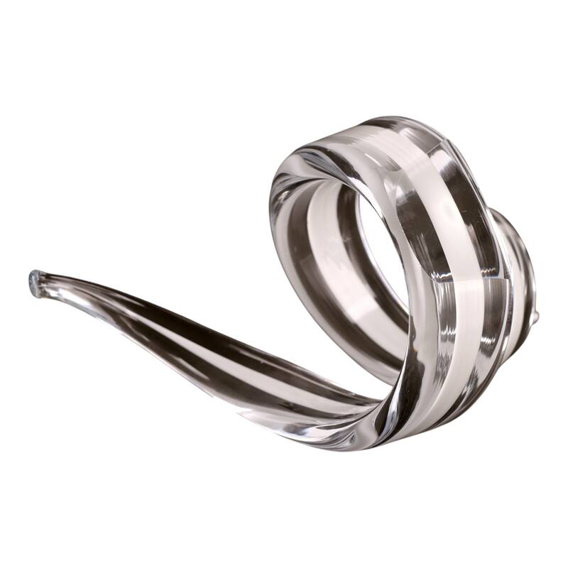 Glass Sculpture Abstract Savoir Trend Inspired Accent Piece - 8" Clear - 14" x 8" x 8"