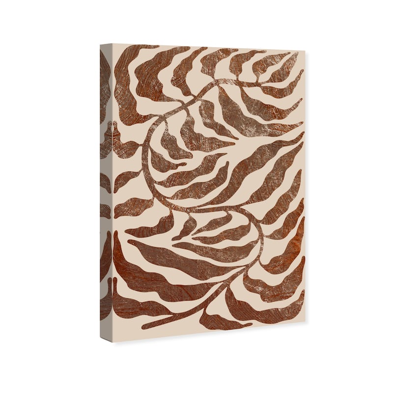 Wynwood Studio Canvas Floral and Botanical Naturewaves Light Brown and Cream White Modern & Contemporary Wall Art Canvas Print