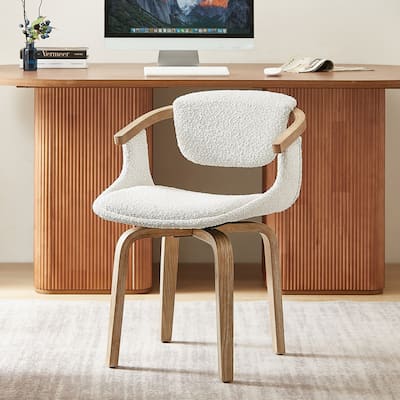 Art Leon Swivel Upholstered and Wood Accent Chair