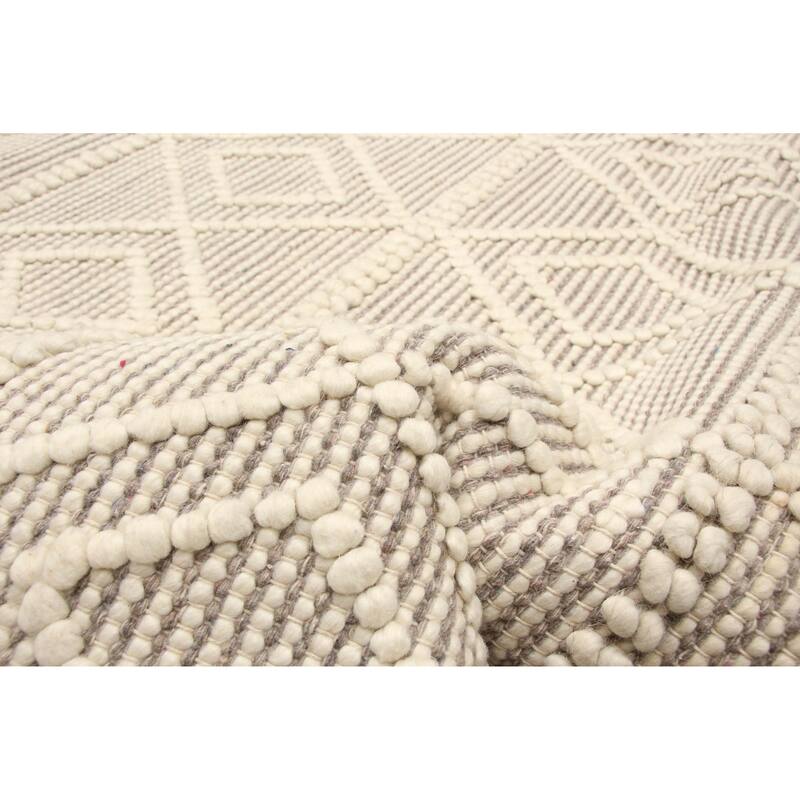 ECARPETGALLERY Braid weave Sienna Cream Wool Rug - 4'11 x 8'0