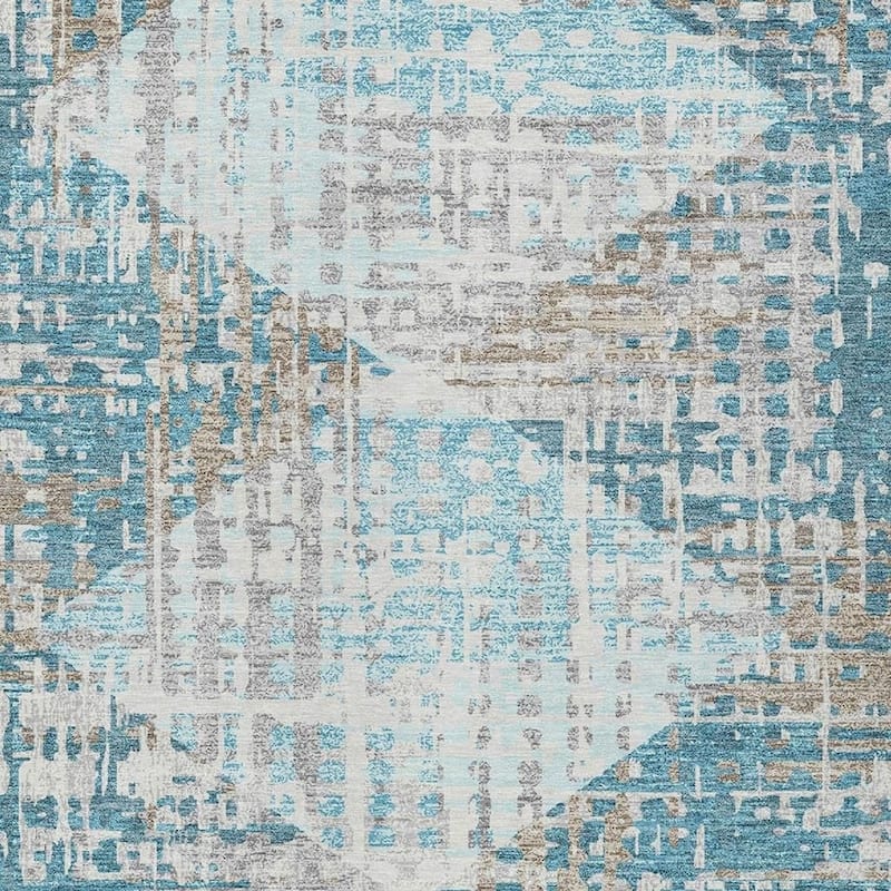 HomeRoots Geometric Transitional Rectangle Outdoor Rug