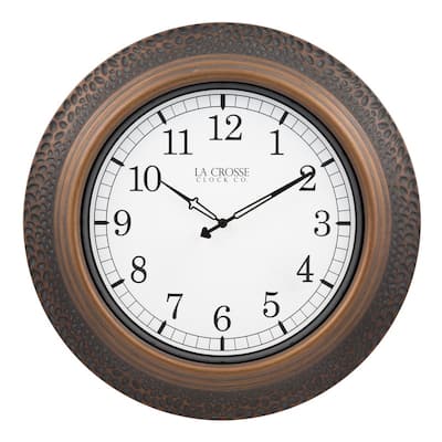 La Crosse 433-3256B 21-In. Marcella Indoor/Outdoor Metal Quartz Clock