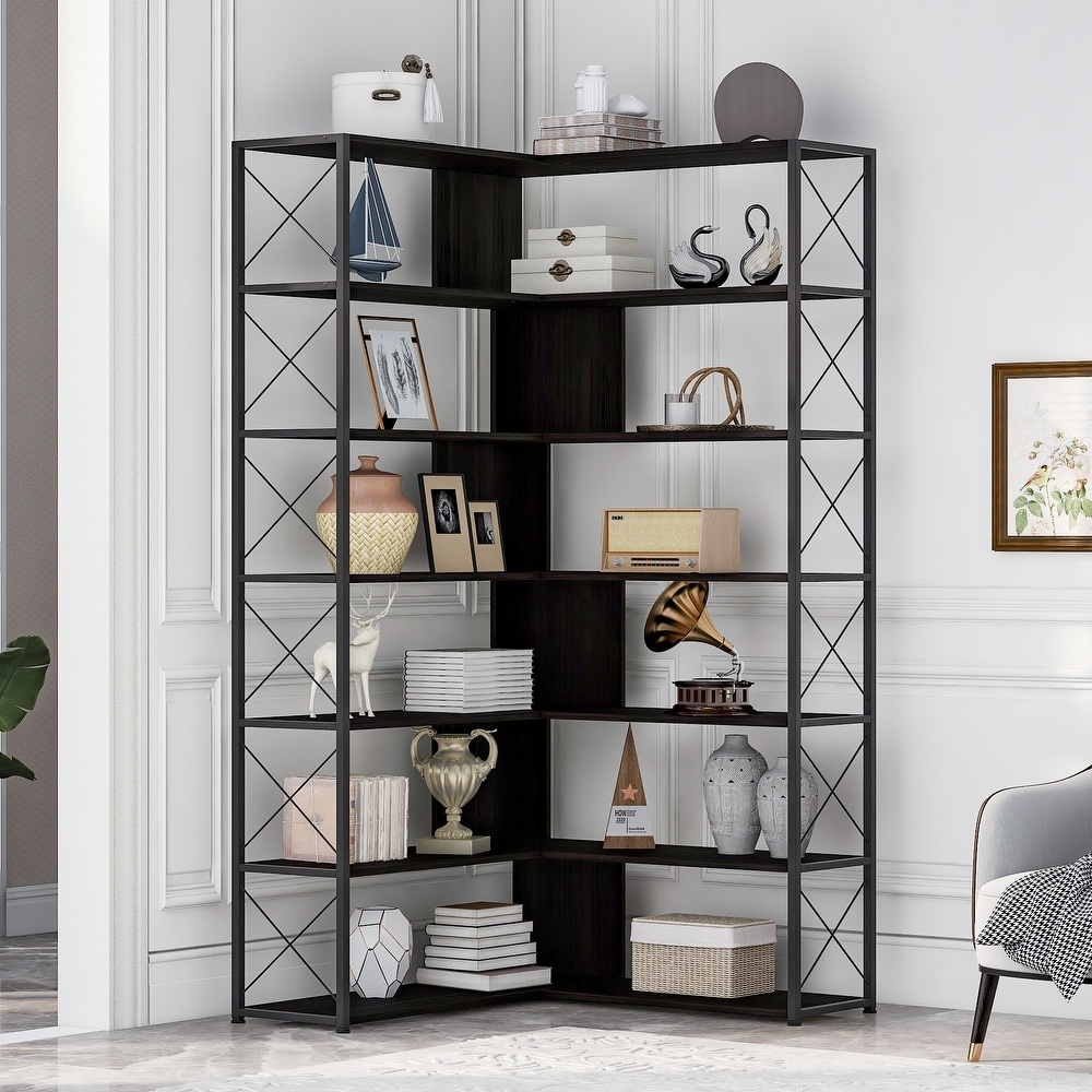 Black Corner Bookshelves Bed Bath Beyond