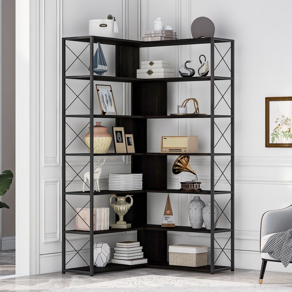 Black metal new arrivals bookcase with doors