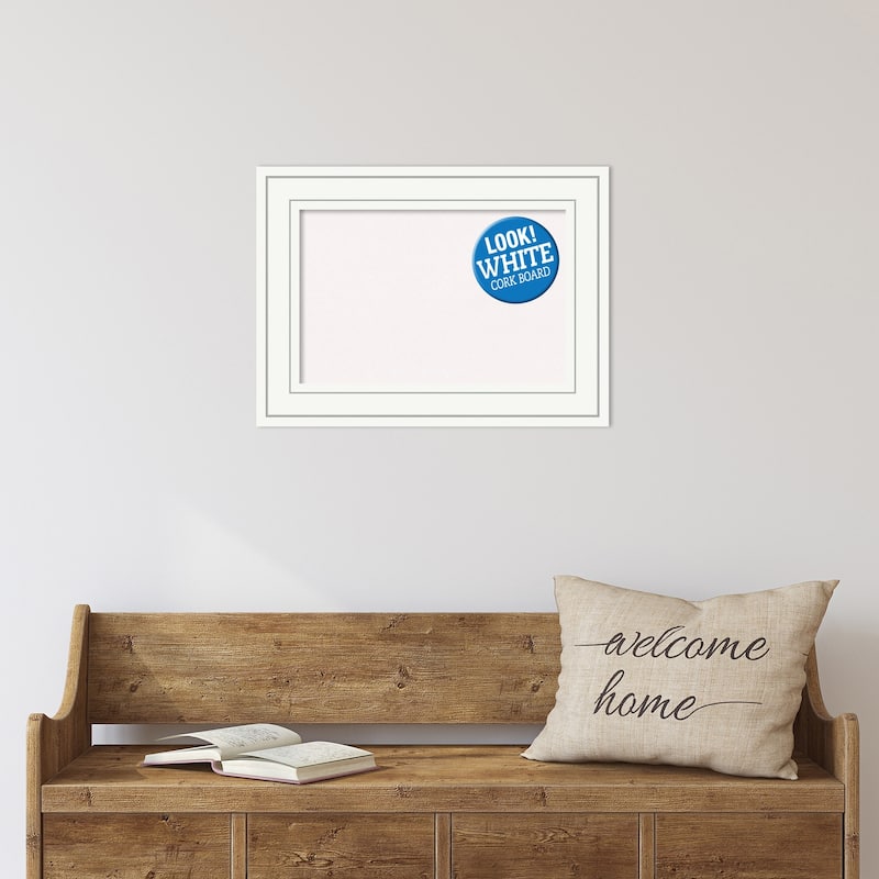 Framed White Cork Board, Craftsman White