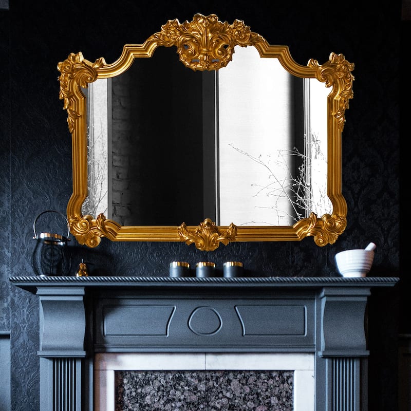 Allan Andrews Avondale Bright Gold Leaf Resin Wall Mirror