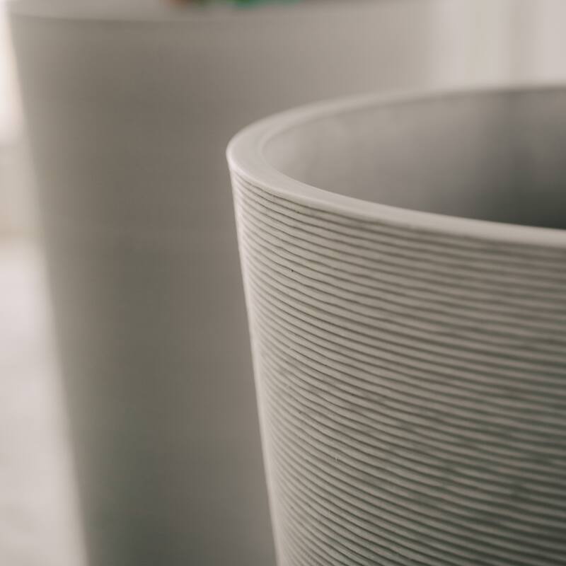 XBrand Modern 28-Inch Tall Round Planter, Modern Tapered Planter Perfect for Indoor & Outdoor Planter, Patio Décor, Set of 2