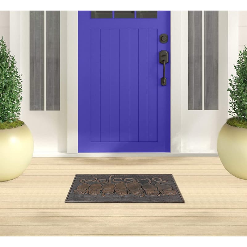 A1HC Welcome Rubber Pin Mat Beautifully Hand Finished Doormat