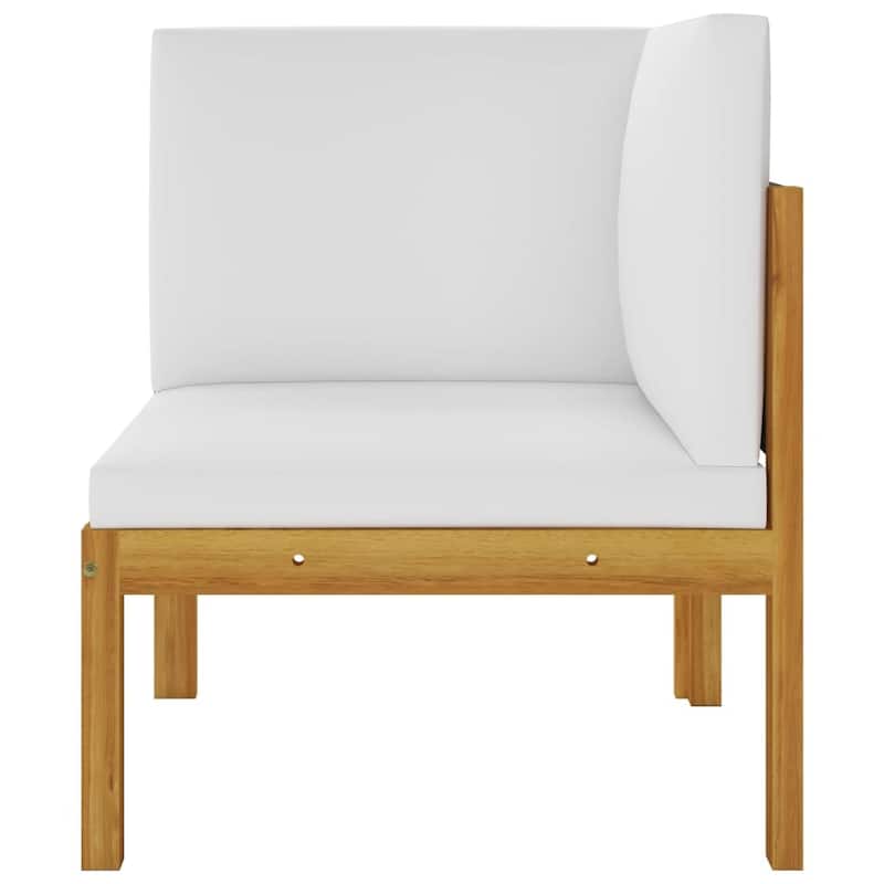 vidaXL Sectional Sofa Patio Modular Seat with Cushions Table Solid Acacia Wood