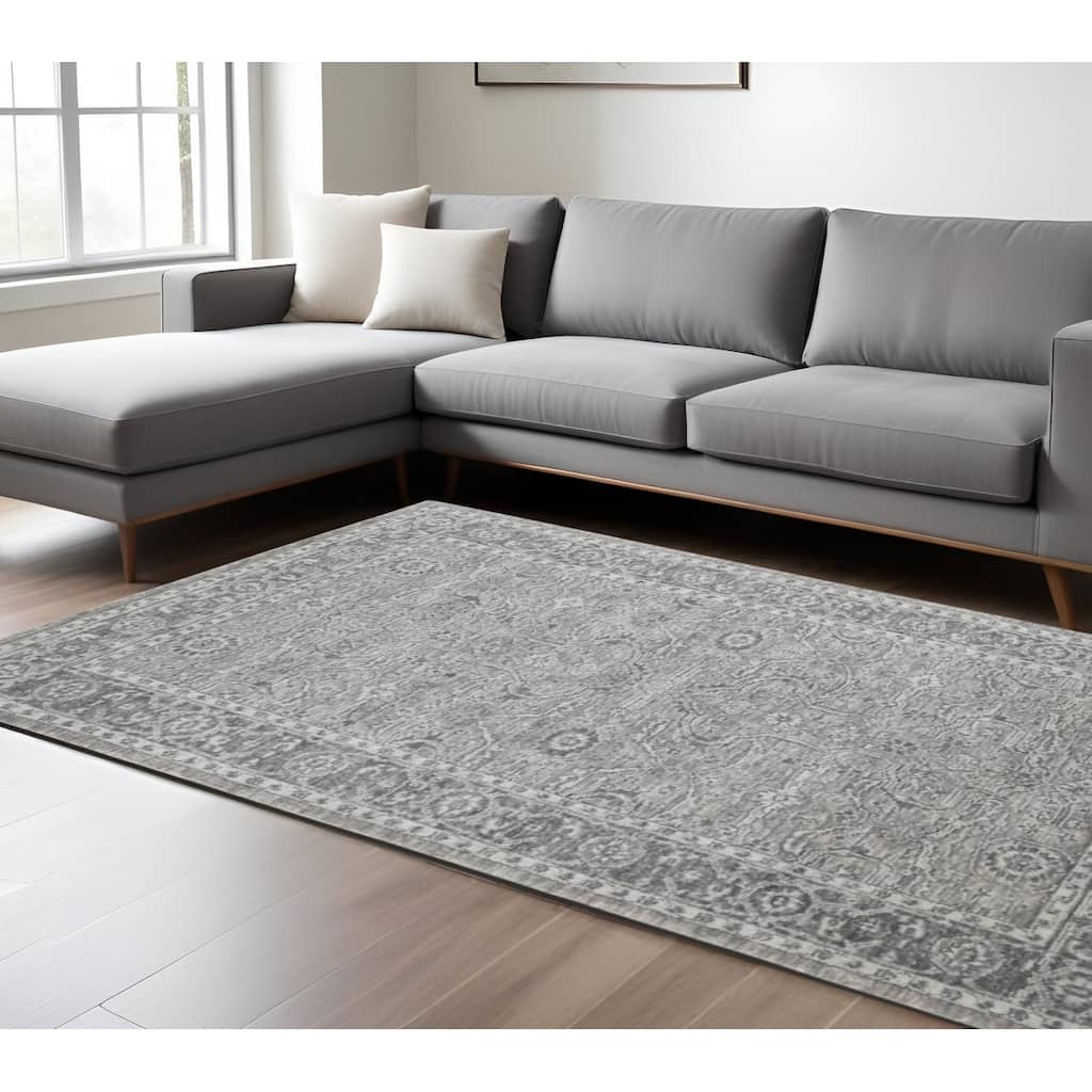 HomeRoots Medallion Traditional Rectangle Area Rug