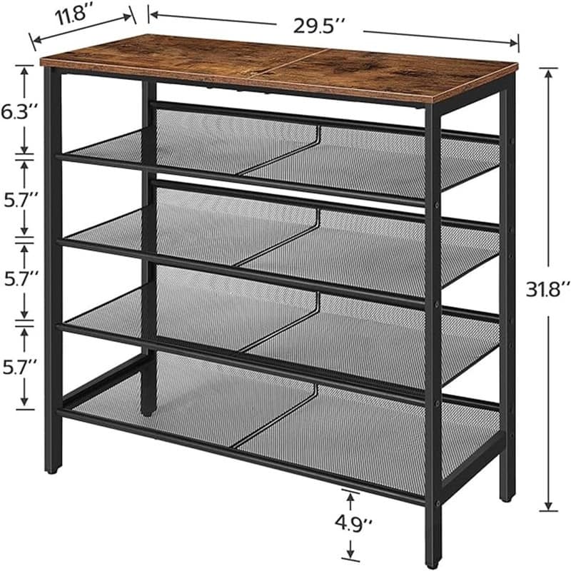 Shoe Rack for Entryway - 11.8D x 23.6W x 31.8H