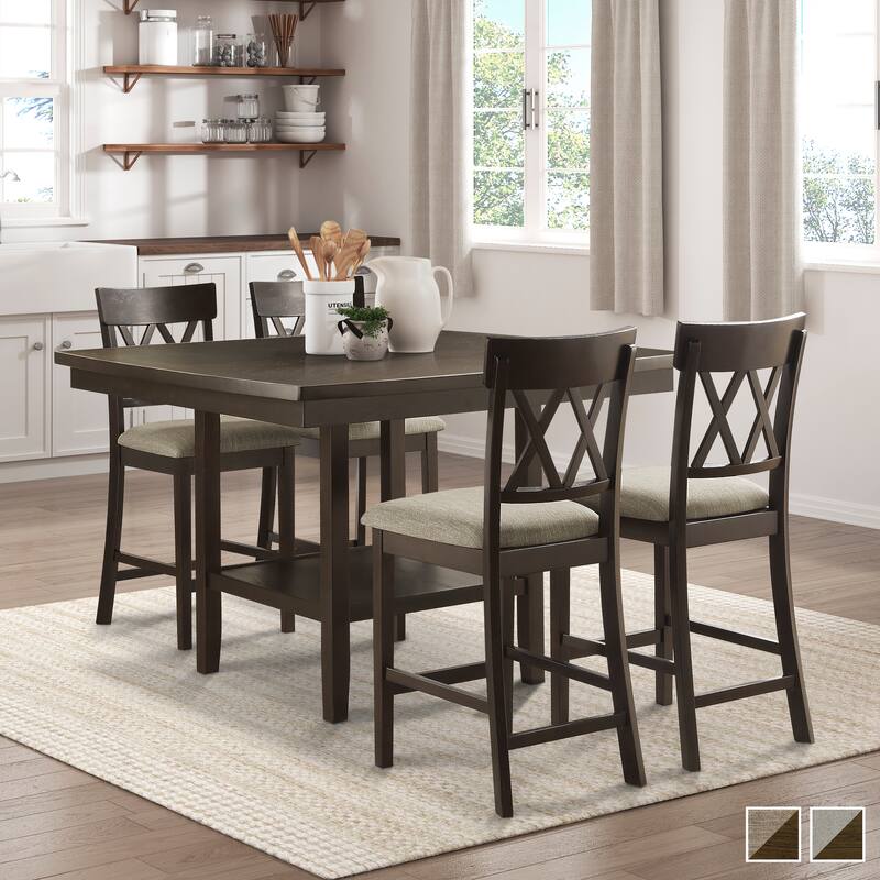Artena Wood 5-Piece Counter Height Dining Set
