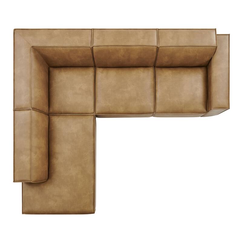 Restore 4-Piece Vegan Leather Modular L-Shaped Sofa