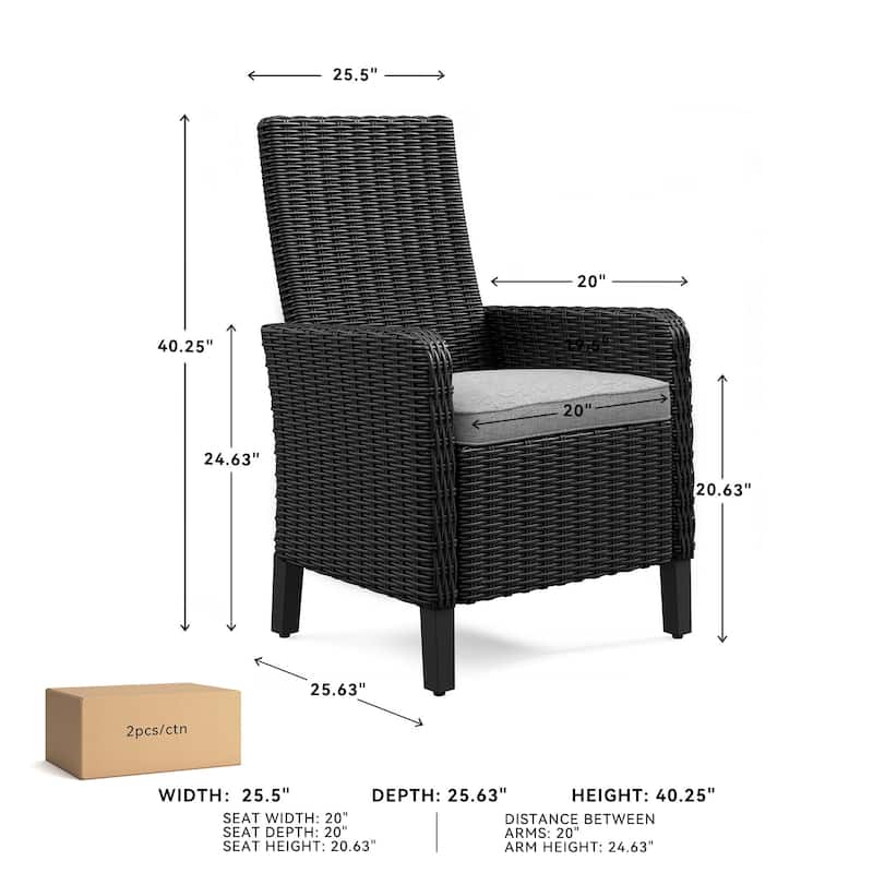 Signature Design By Ashley Beachcroft Outdoor Dining Chairs Set - 25.5" W x 25.63" D x 40.25" H