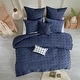 preview thumbnail 94 of 124, Intelligent Design Maize Cotton Jacquard Duvet Cover Set with Euro Shams and Throw Pillows Navy - King